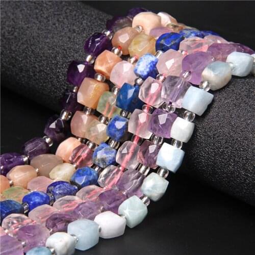 Natural Raw Mineral Stone Beads Square Shape Bead Amethysts Quartz Reiki Healing Beads For Jewelry Making DIY Necklace Bracelet
