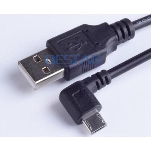 Black DC power plug USB convert to Micro USB L Shape Black Left Angle Elbow Jack with cord connector charging cable 1M 3FT