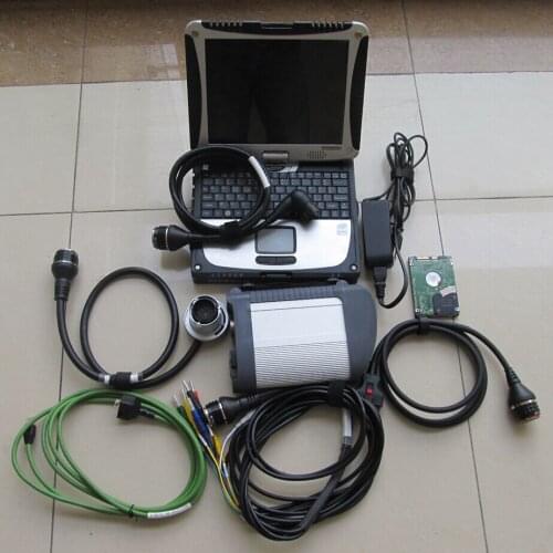 Diagnostic tool mb star c4 sd connect With Newest Software Vediamo DTS in used Laptop CF-19 touchscreen PC cf19 Ready To Work
