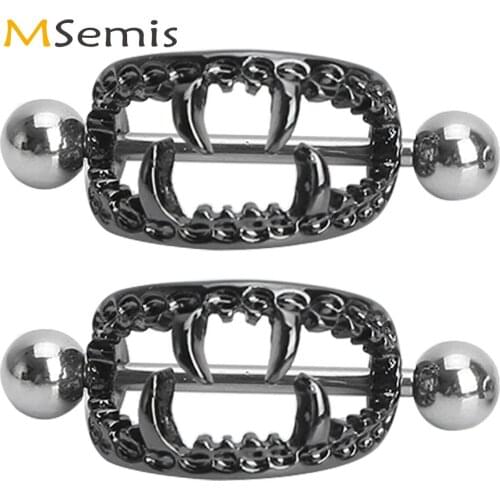 Women Piercings Nipple Rings Sexy Restraints Breast Toys Teeth Shape Nipple Shields Breast Harness Sex Toy Kit for Adult Couples