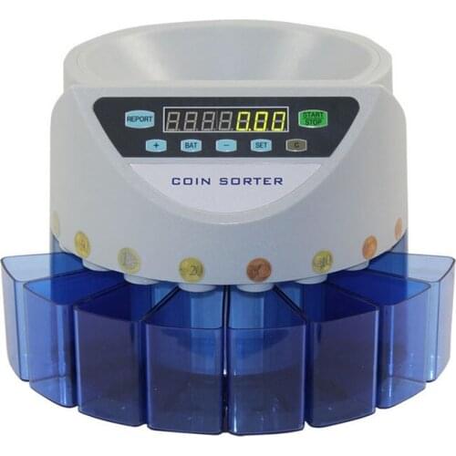 Electronic coin sorter coin counting machine for Euro, GBP, Japanese Yen, Israeli Philippine Dollar