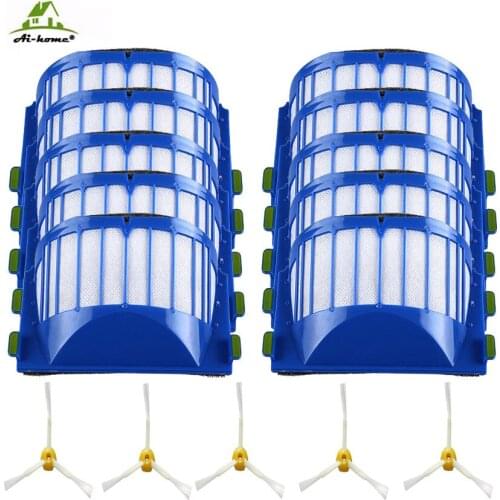 15pcs/lot AeroVac HEPA Filter 3-armed Side Brush for iRobot Roomba 600 Series 610 620 625 630 650 660 Vacuum Cleaner Accessories