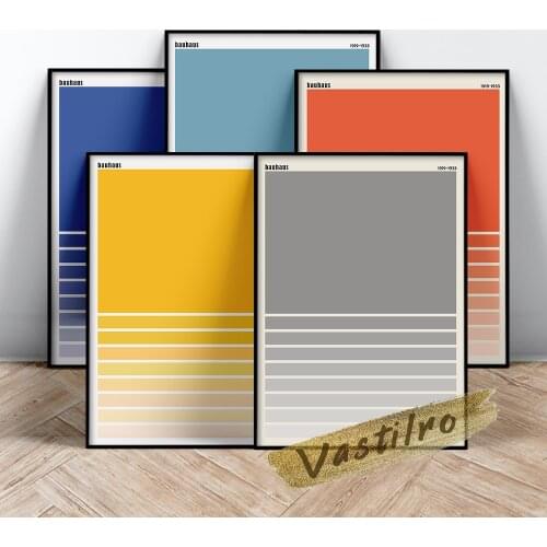 Exhibition Bauhaus Abstract Line Poster Wall Art 1923 Weimar Prints, Hotel Office Modern Living Room Home Decor Canvas Painting