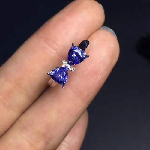 Natural And Real Tanzanite luxury ring ring Free shipping gemstone 925 sterling silver Fine jewelry