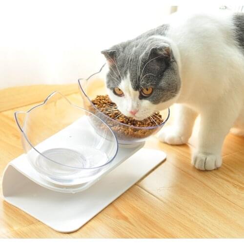 Cat Bowls Double Bowls With Raised Stand Pet Food And Water Bowls For Cats Dogs Feeders Cat Bowl Pet Supplies cat food bowl