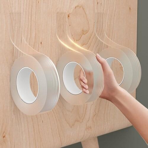 Reusable Nano Magic Tape Double Sided Adhesive For Face Super Strong NoTrace Waterproof Tape Nano Glue Cleanable Home gekkotape