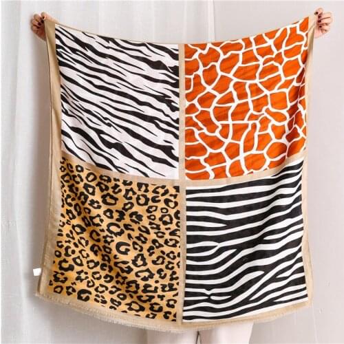 Autumn and winter Fashion womens Leopard Print cotton material scarves lady Sunscreen silk beach shawl New style Cotton scarf