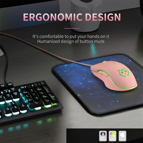 2400DPI Mice Wired Computer Mouse Seven-color LED Backlit Backlight for Office Home Gamer Compatible with Laptop Desktop
