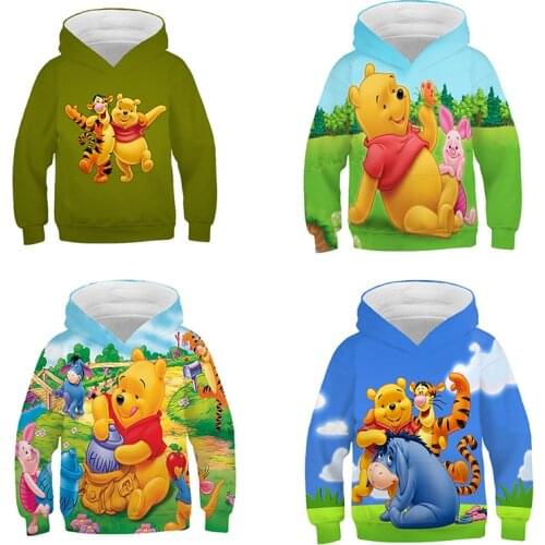 Autumn Cartoon Edward Bear Vigny-Winnie the Pooh 3D Print Baby Boy Girl Casual Sweatshirt Kid Hoodies Long Sleeve Hoodies Childr