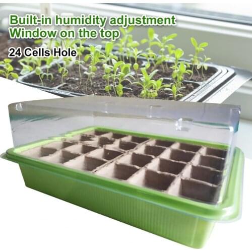 Cells Seedings Tray Nursery Box Breathable Plastic Stackable Propagator Bonsai Flower Green Succulent Plants Pot for Garden