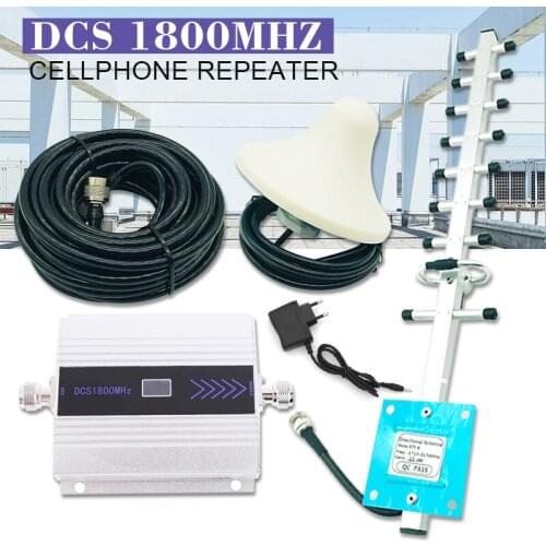 POHISK 1pc High Quality 1800Mhz Cellphone Repeater Durable Mobile Phone Signal Booster With Indoor And Outdoor Antenna