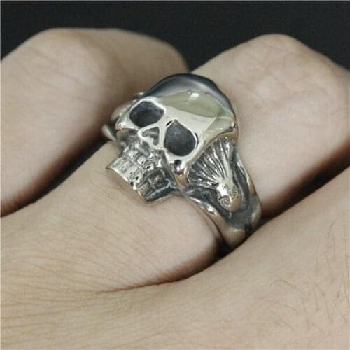 Size 7-12 Special Design Fashion Mini Skull Ring 316L Stainless Steel Man Boy Band Party Skull Biker Ring
