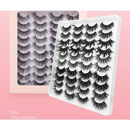 Big Discounts 20Pairs False Eyelashes Natural Thick Long False Eyelashes Dramatic Fake Lashes Makeup Extension Eyelashes