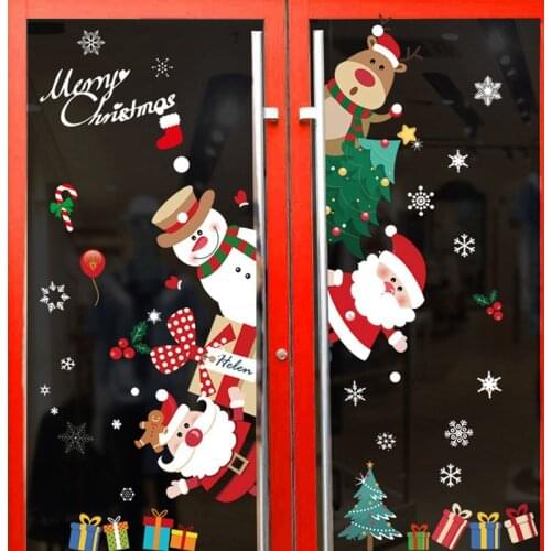 Christmas Wall Window Christmas Stickers Christmas Decoration For Home 2020 Merry Christmas Ornaments Xmas Navidad New Year 2021