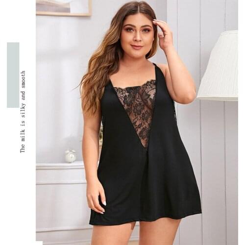 Sexy Bathrobe Female Home Clothes 3XL-5XL Lace Nightgown Nightgown Women Sleepwear Pyjamas Negligee Babydoll Nightdress