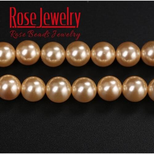 Champagne Heat Treated Australian South Sea Pearl Powder Round Loose Beads 4 6 8 10 12 MM Size For Jewelry Making DIY Bracelet