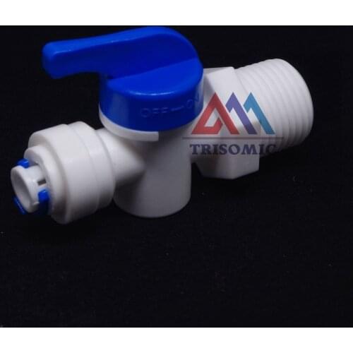 1/4" Inline Quick Fitting,1/2" male thread Ball Valve Quick Fitting Connection Aquarium RO Water Filter Reverse Osmosis System