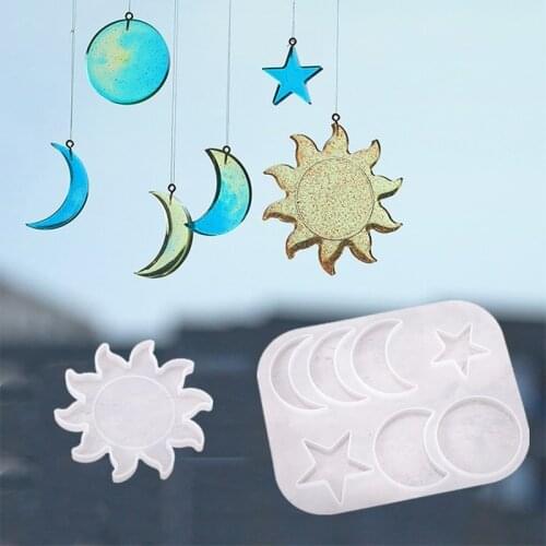 SNASAN Lunar Eclipse Moon Star Sun Pendants Silicone mold For Jewelry Making Accessories Crystal Epoxy Resin Molds DIY Tool