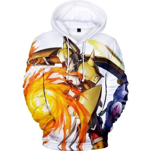 Sweatshirts Anime Digimon Adventure Wargreymon 3D Hoodies Men/women Casual Long Sleeve Autumn Winter Hoodies Hip Hop Clothes