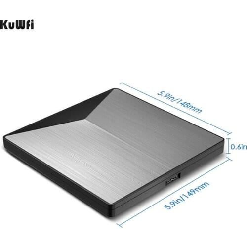 Slim Lightweight Aluminum Alloy USB3.0 External DVD Video Recorder Drive Desktop/Notebook USB External Optical Drive CD Writer