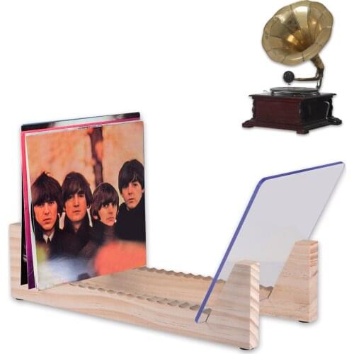 Vinyl Record Storage Holder Display Stand Holds Up to 25 Albums