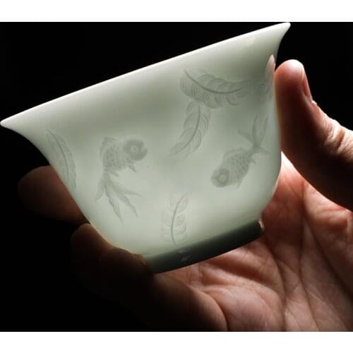 ★Restoring museum shadow tsing kung fu tea sets jingdezhen ceramic cups household tureen sample tea cup tea sets
