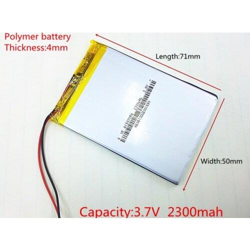 3.7V 2300mAh 415071 Lithium Polymer LiPo Rechargeable Battery ion cells For Mp3 Mp4 Mp5 DIY PAD DVD E-book bluetooth headset