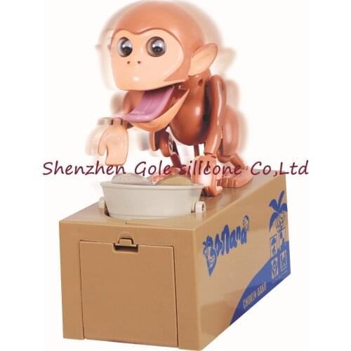 48pcs/lot Lovely Monkey Lovely Steal Money Monkey Coins Piggy Bank Laser Engraving Saving Box Money Box Xmas Christmas