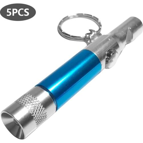 5 Pieces of Three-in-one Whistle Survival Whistle Multifunctional Metal Whistle Lamp