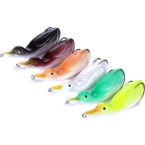 6pcs Pesca Pike Fishing Lure Artificial Bait 18.5g 105mm Duck Lure Soft Baits Fishing Wobblers Frog Lure DropShipping