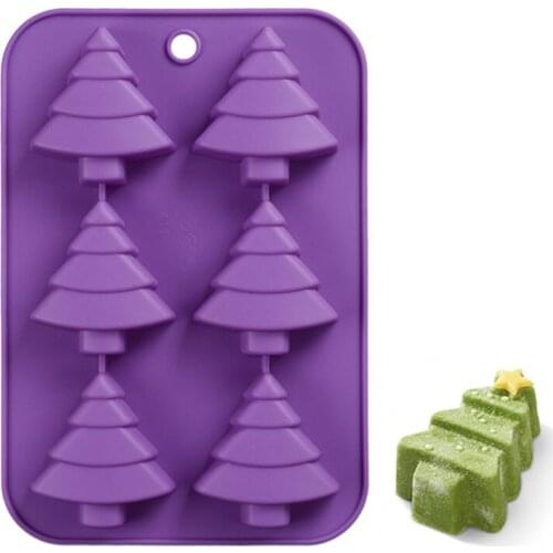 6 Christmas Tree Silicone Cake Baking Mold Cake Pan Handmade Soap Moulds Muffin Brownie Cake Pudding Jelloy DIY Mold