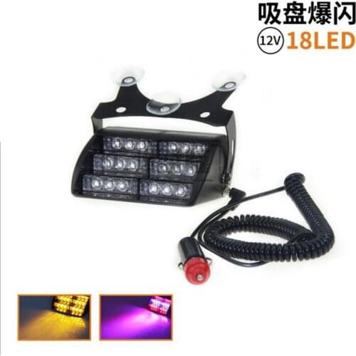 Car 18LED front / rear block glass sucker highlight red blue flash lamp stair warning lamp