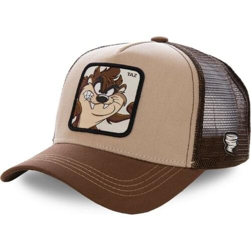 TAZ Khaki Mesh Hat Summer Baseball Cap Women Men Snapback Cartoon Net Hat Tasmanian Devil Drop Shipping
