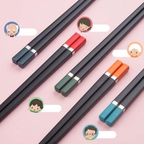 Alloy five-color chopsticks Healthy serving chopsticks Chopsticks for family health