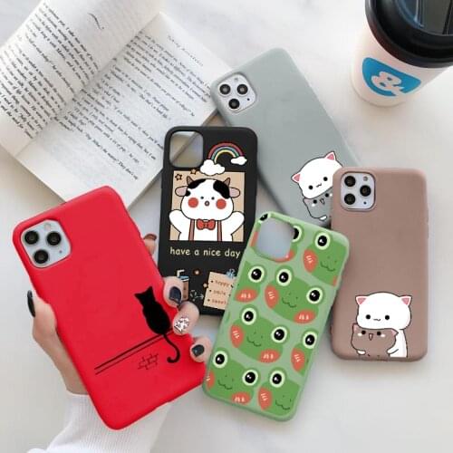 Cute Cartoon Animal Cats Cow Frog Phone Case For Samsung A52 A32 A41 A31 A51 A71 A70 A50 S21 A12 A21S S20 FE S10 Plus Ultra Case