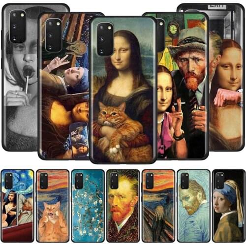 Mona Lisa Funny Spoof Art Case For Samsung Galaxy A51 A71 M31 A41 A31 A11 A01 M51 M21 M11 M40 Black Soft Phone Cover Fundas