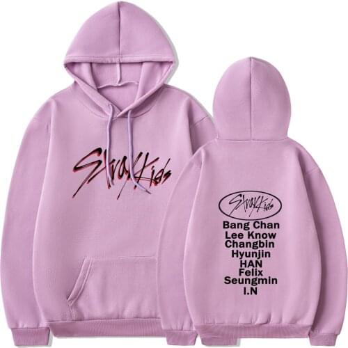 Kpop Stray Kids New Album District 9 Unlock Sweatshirt with Pocket Crewneck Fleece Warm Kawaii Haajuku Long Sleeve Hoodies