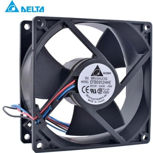 EFB0912HHE-R00 9cm 9038 9238 92mm fan 92x92x38mm 12V 0.63A Double ball bearing alarm function high air volume cooling fan