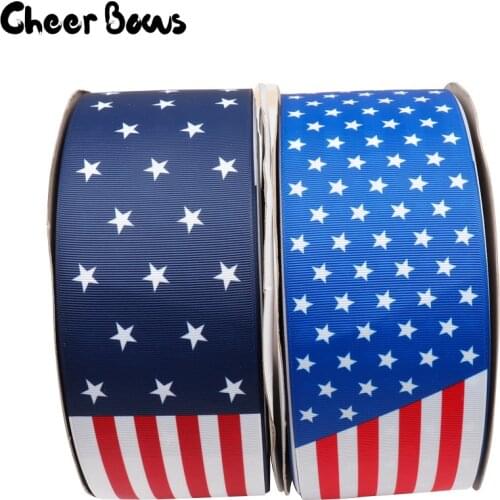 Grosgrian Ribbon Flag Printed Ribbon 75MM DIY Hair Bow Accessories Festival Party Decorative Gifts Packaging Materials 2y/bag