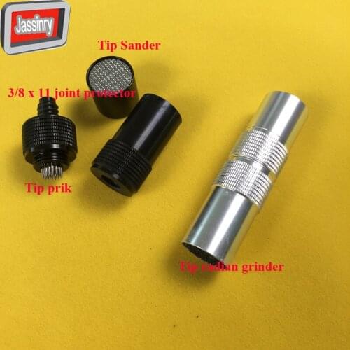 Jassinry 4in1 Multifunctional cylinder-Shape Billiard Pool Tip Tool with 3/8*11 joint protector+tip prik/sander/radian grinder