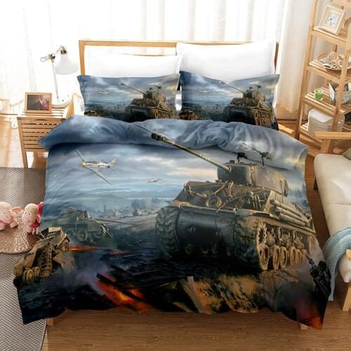 3D War Tank Bedding Set Cool Car Modern Adult Luxury Duvet Cover Sets Comforter Bed Linen Decor Queen King Single Size Dropship