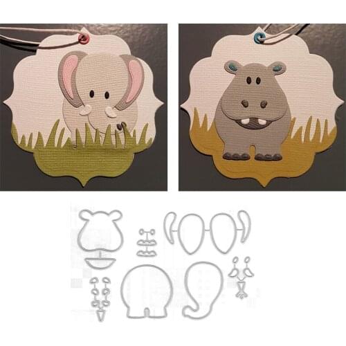 Bear With Elephant Cute Animals Metal Cutting Dies for DIY Scrapbooking Paper Cards Making Decorative Crafts Supplies New 2019