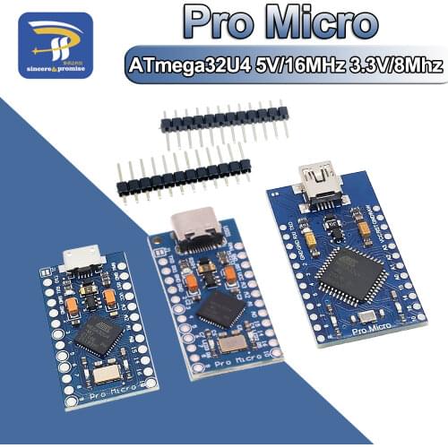 New MINI USB Pro Micro For Arduino ATmega32U4 5V/16MHz 3.3V/8Mhz Module With 2 Row Pin Header Leonardo Best Quality
