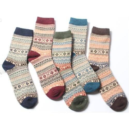 Mens christmas socks autumn winter warm rabbit wool national wind mens Vintage socks custom socks mens christmas socks