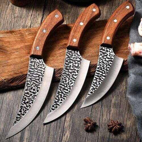 Meat Cleaver Hunting Knife Handmade Stainless Steel Kitchen Chef Boning Fishing Knife Outdoor Camping Cutter Butcher Knife