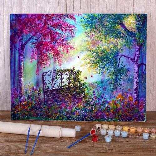 Natural Scenery gotten Memories Painting By Numbers Package Acrylic Paints 40*50 Boards By Numbers Decorative Handiwork