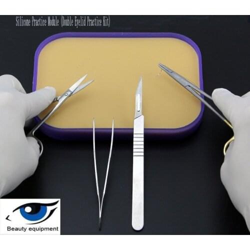 Students practice basic 12-piece suit Double eyelid suture practice simulation silicone module suture needle embedding surgery t
