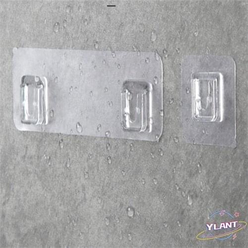 SWT Wall Rack Waterproof Kitchen Sticking Wall Screw Hook Hanger Transparent Strong Adhesive Hook Bathroom Shelf Sticker