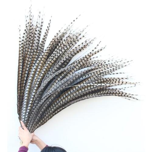 Wholesale 100pcs / lot natural Lady Amherst Pheasant Tail Feathers 40-44inch 100-110CM DIY party wedding Pheasant Feathers