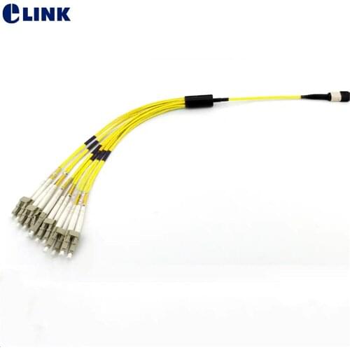 12 core MPO-6DLC patchcord 1mtr SM MM female MTP fiber breakout MTP Type B 12 core ftth jumper optic patch lead ELINK IL